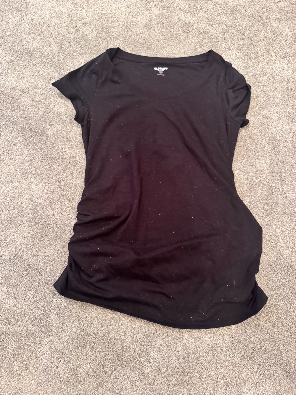 Old Navy Women's Maternity Black Short Sleeve Scoop Neck Tee